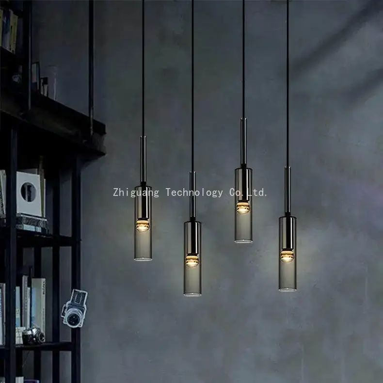 북유럽 미니멀리스트 LED 유리 샹들리에 천장 펜던트 램프 침실 침대 옆 바 카운터 홈 데코 조명기구