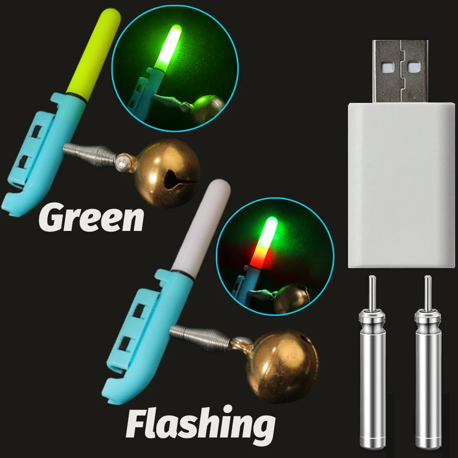 Lampe alarme pêche LED rechargeable USB - bâton lumineux clip canne pêche nocturne