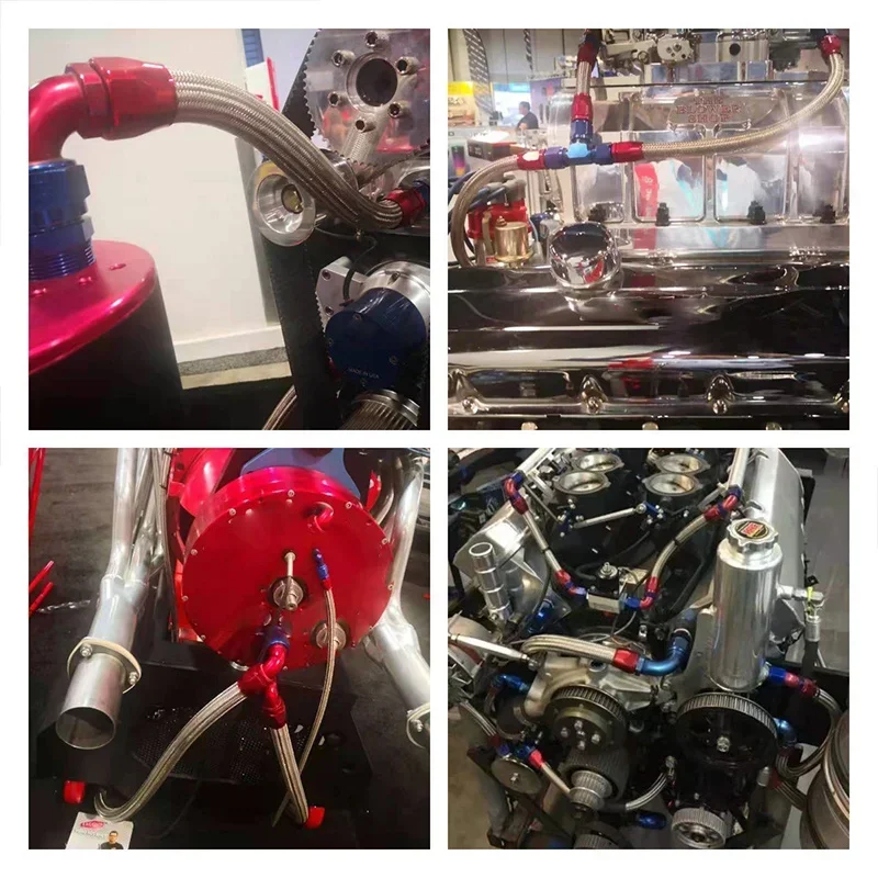 Car Fuel Hose Oil Gas Cooler Hose Line Pipe Tube 5FT AN4 AN6 AN8 AN10 AN12 AN16 Stainless Steel Braided Inside CPE Rubber fuel hose