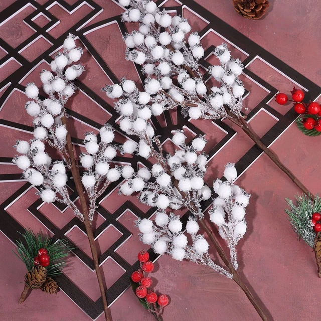 1Pcs 57CM Long Artificial Fake Plant White Berry Picks Stems Home  Decoration Accessories DIY Crafts Christmas Decor Artificiales - AliExpress