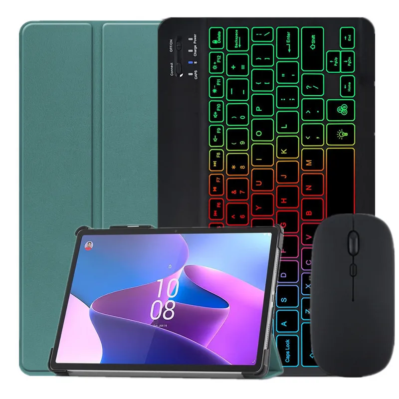 Rainbow Case Retroiluminação do Teclado para Lenovo Tab P11 Pro 2023 Tampa do Teclado de 11.2 Polegadas Tb132fu Tb138fc Português Russo Espanhol