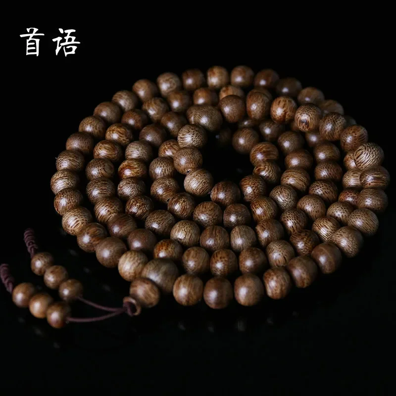 

Kalimantan Black Oil Agarwood hand String 108 pieces hand string 6 8 10mm Buddhist beads Rosary man woman wooden bead bracelets