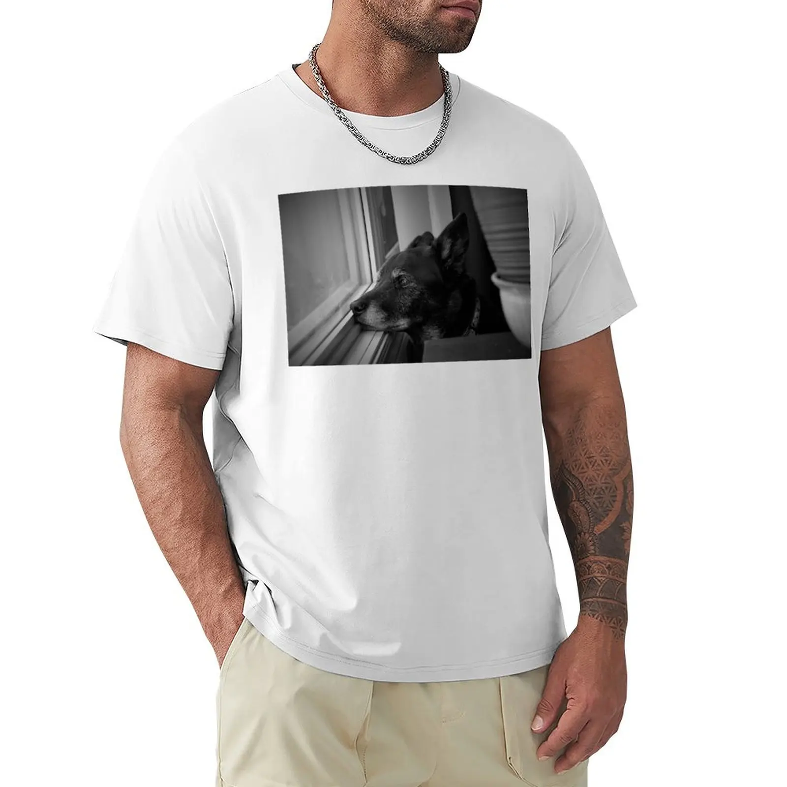 

black dog T-Shirt Aesthetic clothing cute tops mens champion t shirts