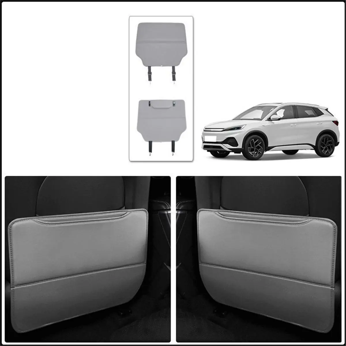 A33G-For BYD TANG L EV/DM Sealion 8 2025 2026 2PCS 뒷좌석 안티킥 패드 커버 어린이용 오염 방지 보호 매트