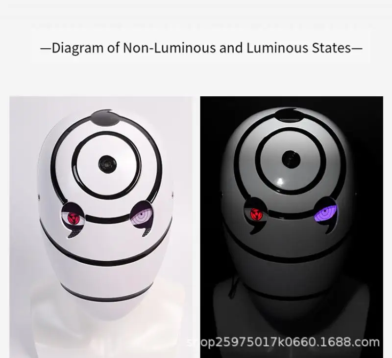 Naruto Anime Helmet mask eyes shining Cosplay Uchiha Obito Shine Mask Akatsuki Sharingan Cartoon Shine Highly Imitative toy Mask