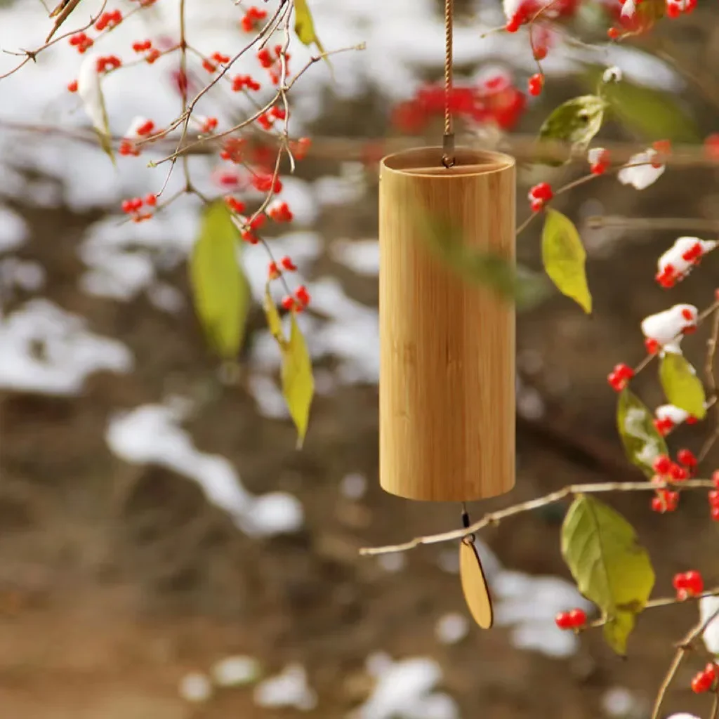 Bamboo Wind Chimes Set Outdoor Garden Decoration Yard Pendant Meditation Relaxation Chord Windbell Craft Music Aeolian Bells bamboo wind chimes meditation chimes