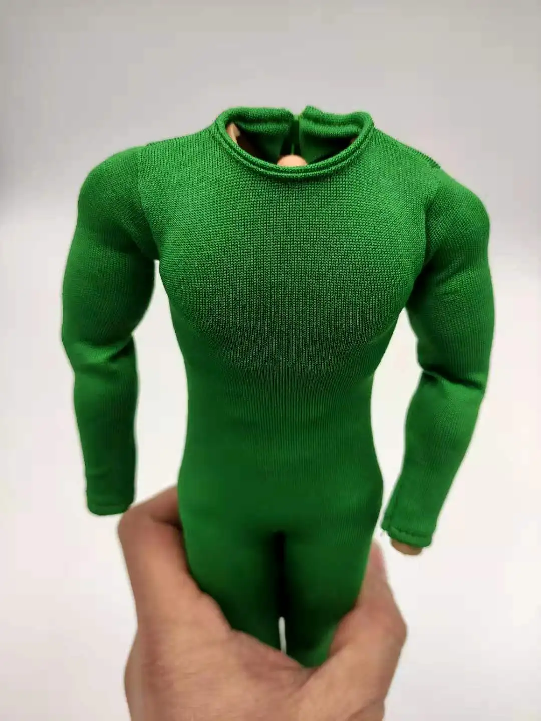 

1:6 low collar Green One-piece Stretch tights Clothes For 12" Male Body