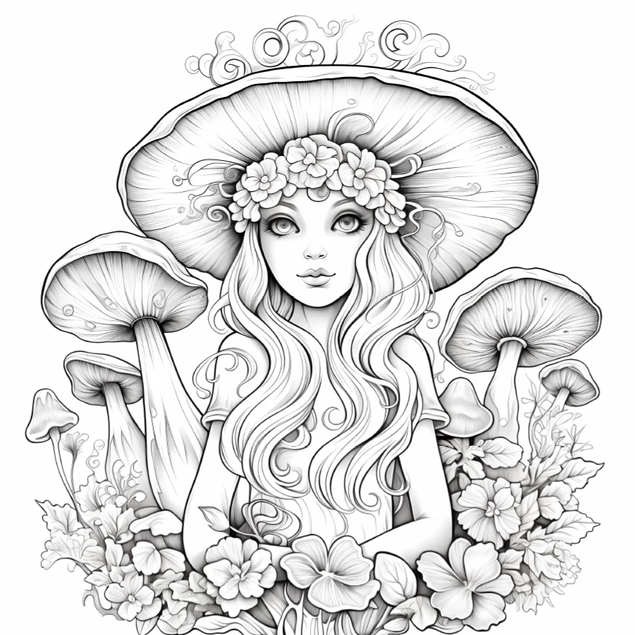 Fantastical Fungi Exploration Coloring book For Adults And Teens Featuring 20 Page For Holiday Birthday Party Kill Time Graffiti 4