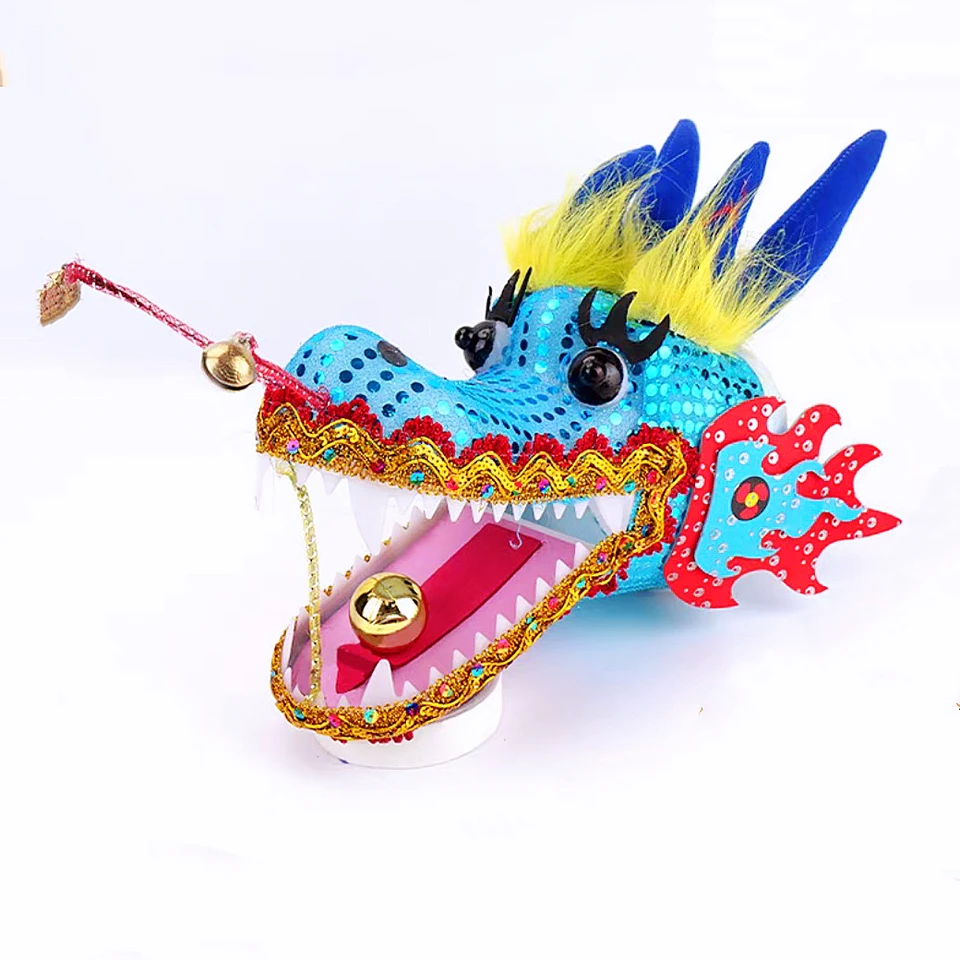 White Blue Dragon Poi with Dragon Head, One-piece molding