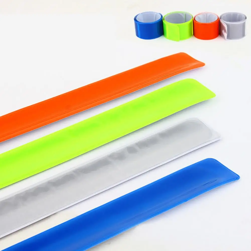 4Pcs Reflective Snap Bands Wrist Arm Ankle Leg Snap Straps Night Walking Running Safety Gear Reflective Strips