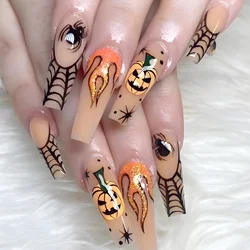 Thriller - Inspired Halloween Press - On Nails with Ant Bug Pattern - 24pcs Ballet Black Punk Nail Art Set (Style 9)