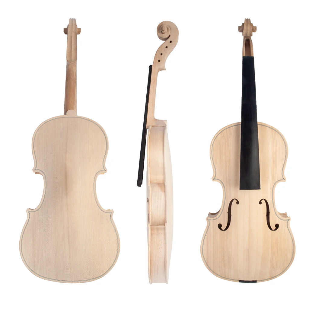 NAOMI 4/4 Unfinished Violin 4/4 Full Size Violin Maple Body With Ebony Fingerboard Parts Accessories New