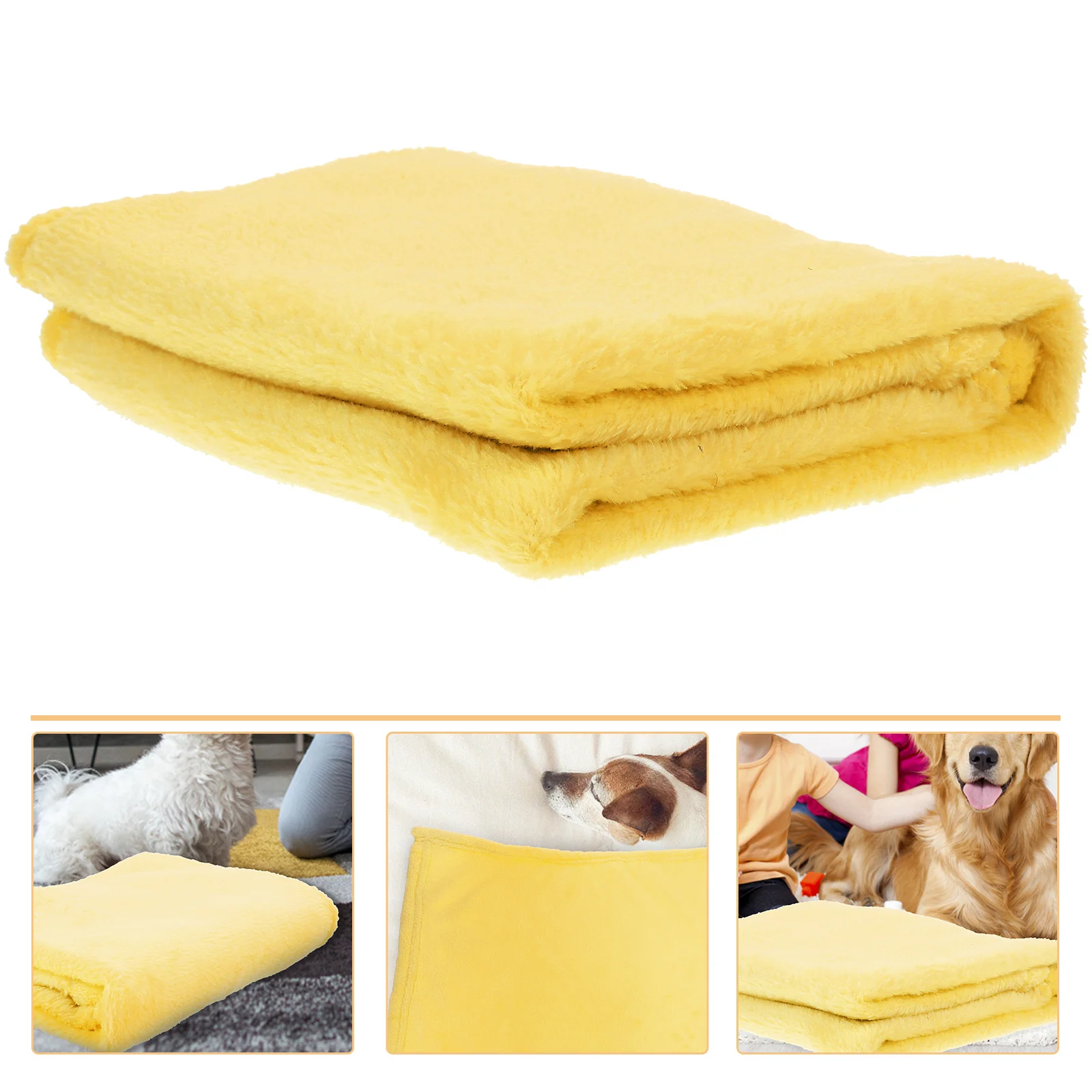 

Gorgeous Flannel Fleece Pet Blanket Cozy Towel Solid Color Pet Blanket(Yellow)