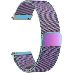 Magnetic Loop Metal Strap Bracelet Wristband - Elegant and Durable Watchband Accessory for 22mm Width (Colorful)