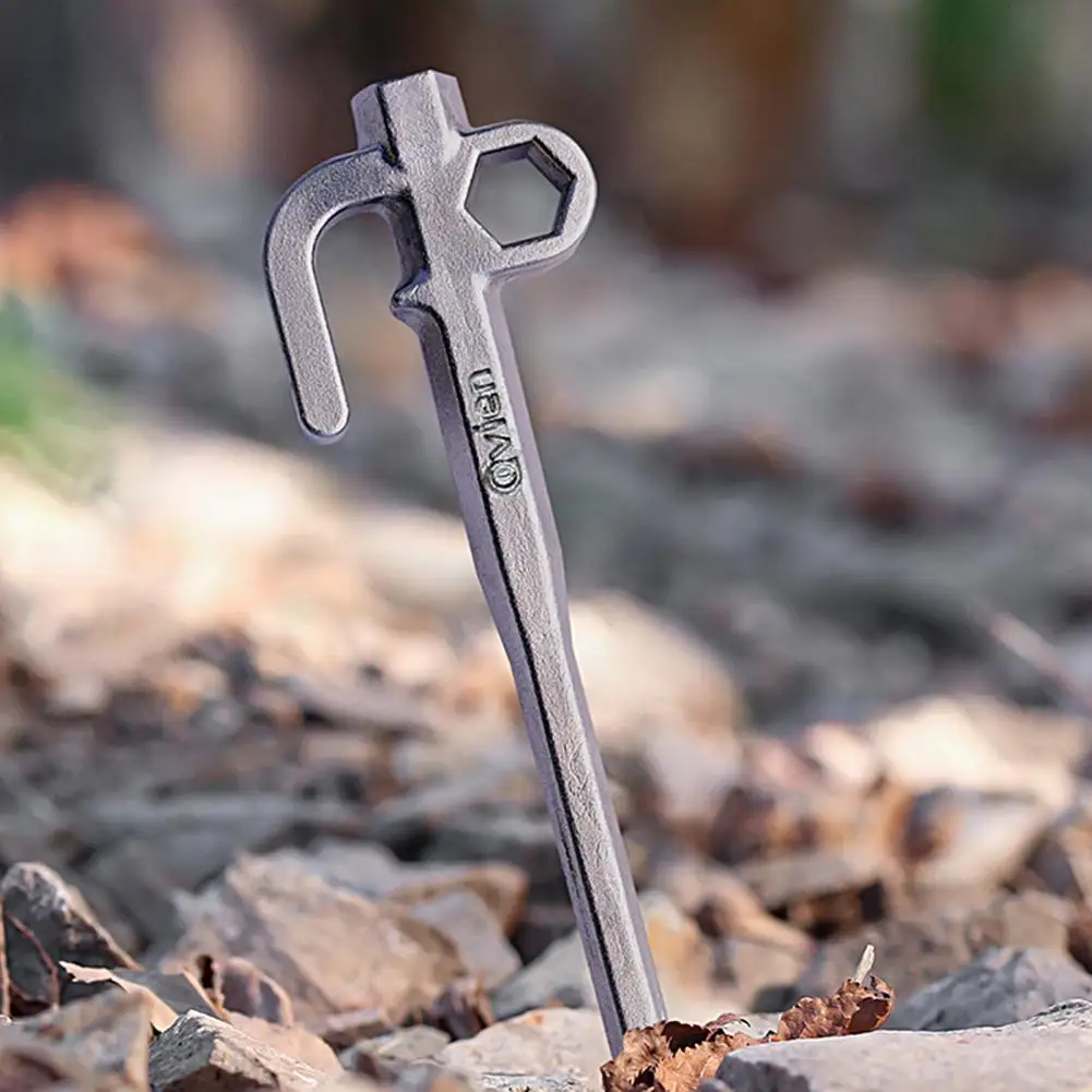 

Колышки для палатки с отверстием для подвешивания, высокопрочные шестиугольные ветрозащитные колышки для кемпинга на улице