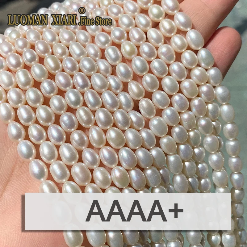 Perles D'eau Douce Naturelles Blanches Ovales 4.5mm - Lot 70+ - Pour Bijoux