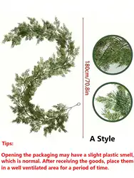 Luxurious 6FT Real Touch Pine Garland for Indoor & Outdoor Christmas Decor (Style A)