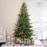 6.5ft Nordic Pre-lit Christmas Tree with 500 Lights and Metal Stand 3