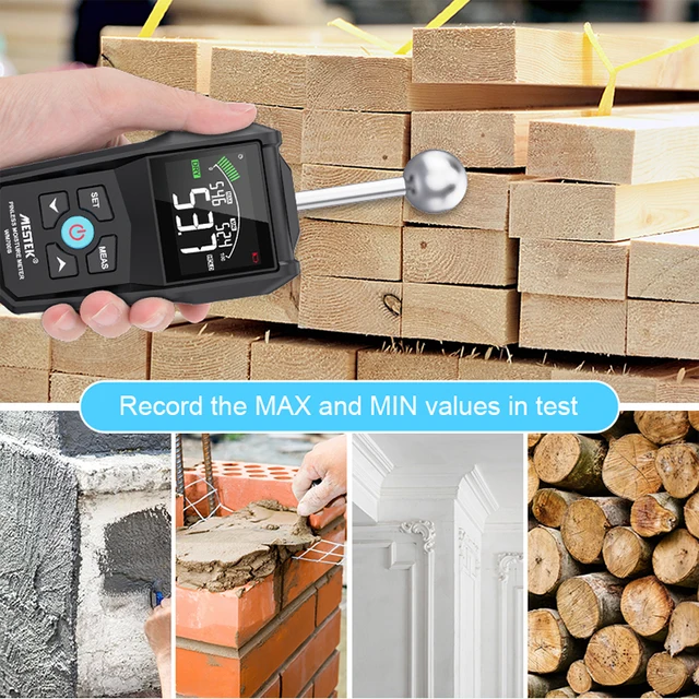 Misuratore di umidità del legno a 2 pin, rilevatore di umidità digitale