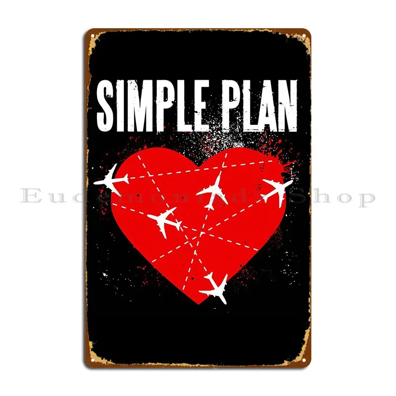 Simple Plan Jet Lag Album Metal Platform Poster Pub Crea Club Arrugginito Character Tin Sign Poster