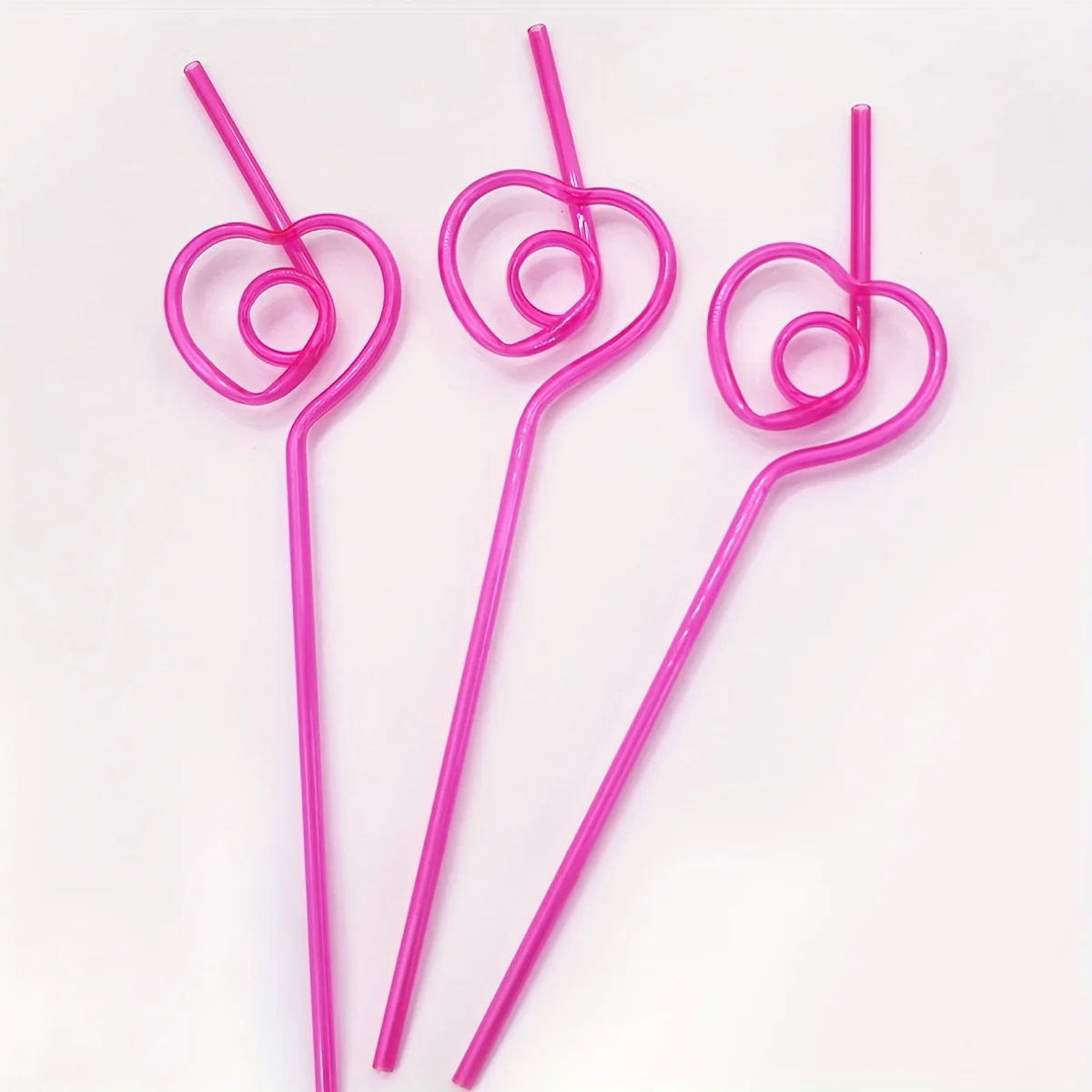 5PCS- creative modeling straws PETG bending modeling strawsFive pack of pink straws
