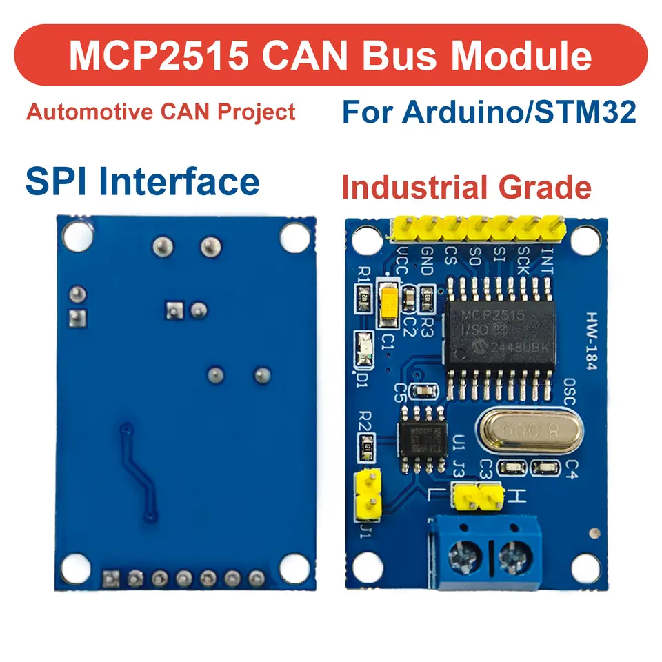 MCP2515 CAN Bus Module TJA1050 SPI Interface Receiver High Speed Industrial Grade for Arduino for STM32 for 51 MCU Automotive image 1