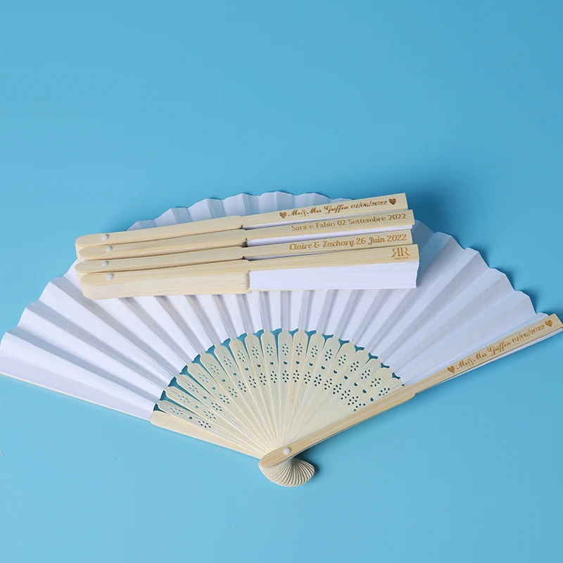 30/50pcs Personalized hand-painted foldable paper fan portable party wedding supplies Chinese hand dance gift decoration |