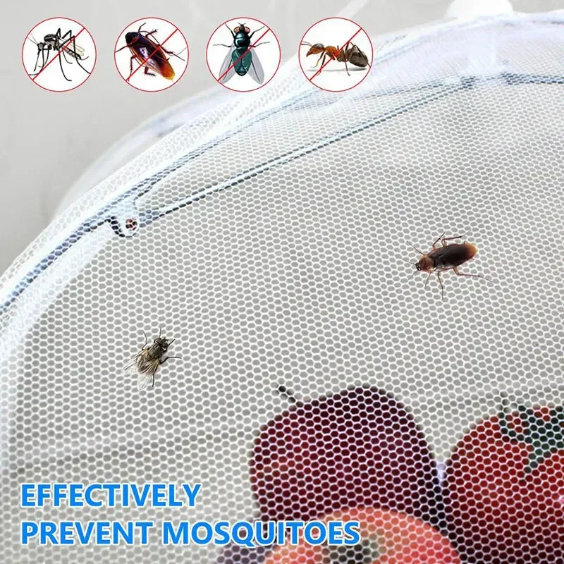 Household Umbrella Food Cover Picnic Barbecue Party Anti Mosquito Fly Cover Portable Lace Table Food Covers Kitchen Gadgets