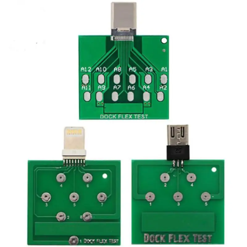 Type C / IOS / Andorid Socket Connector Test Board With PCB Board,Detection Tail Plug Micro Board Battery Power Charging Testing flashlight with usb 28 charging driver board led indicator power supply accessories