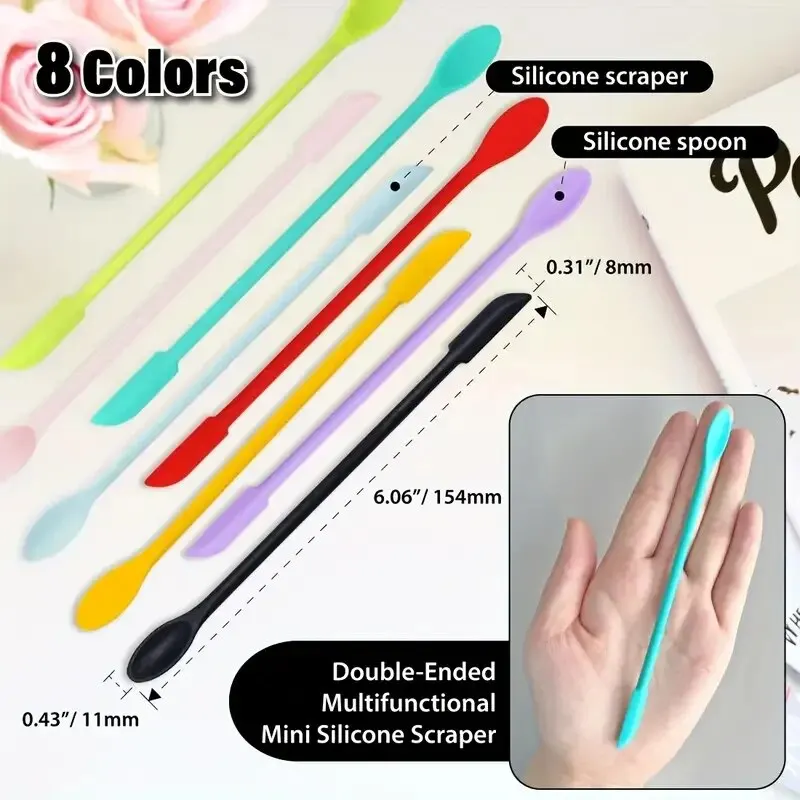 Double-End Silicone Sealing Wax Spatula Tool Multifunctional Wax Seal Stir Sticks Heat-Resistant Silicone Scraper For Seal 1pc silicone sealing wax spatula