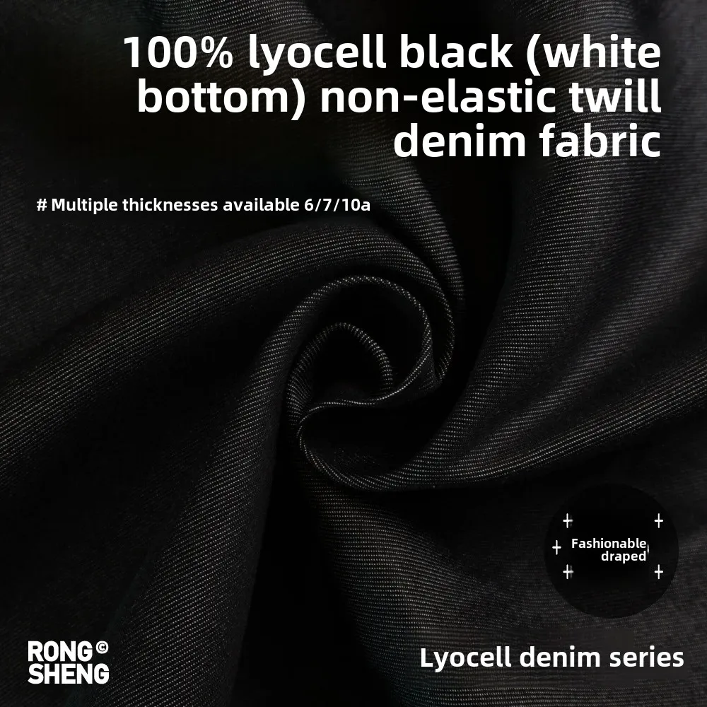 Twildenim Black Fabric No Elasticity Jeansshirt Draped Clothing Material From China Mainland For Fashion And Comfort