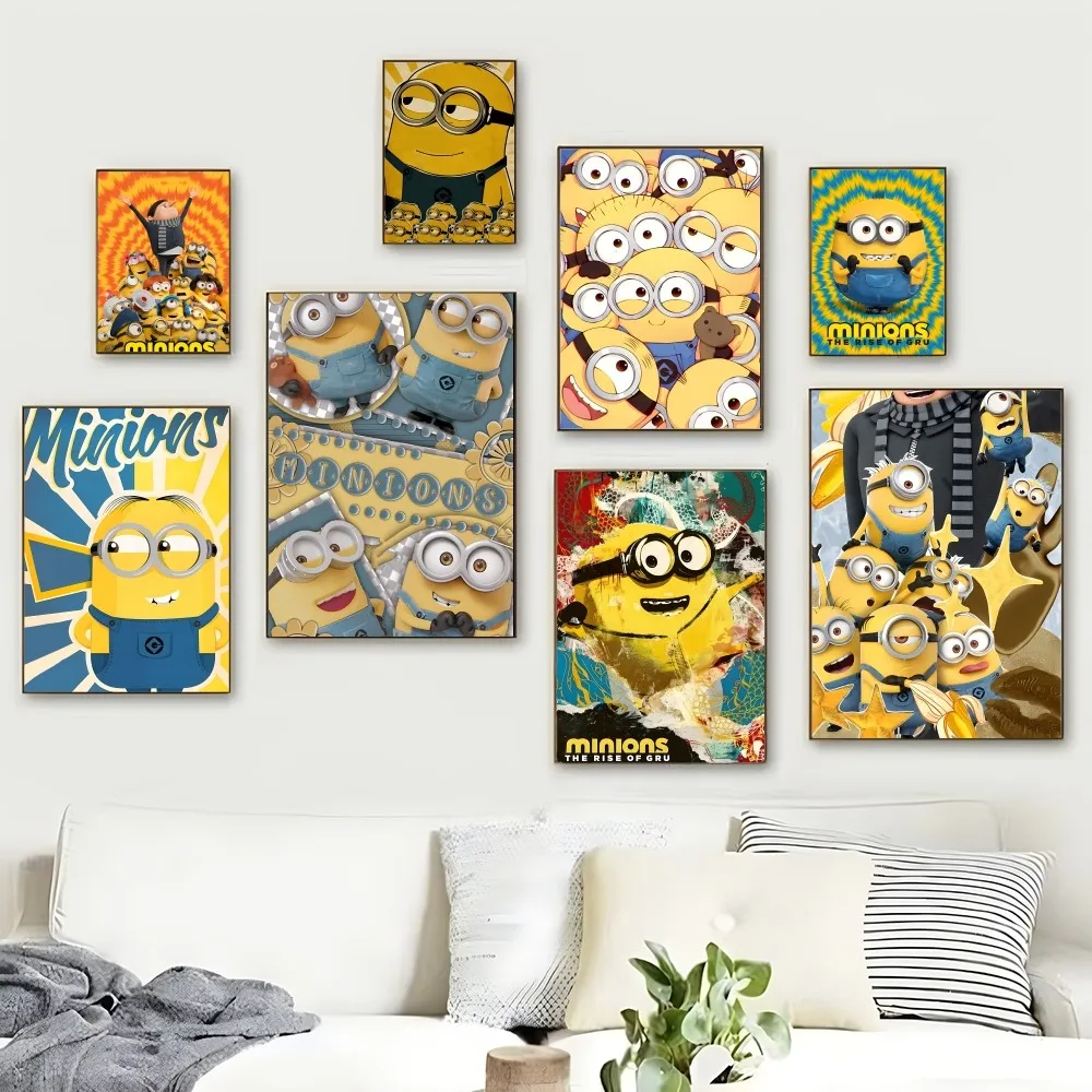 

Cartoon L-Lovely Cute M-Minions Poster Self-adhesive Art Poster Retro Kraft Paper Sticker DIY Room Bar Cafe Vintage Decorative