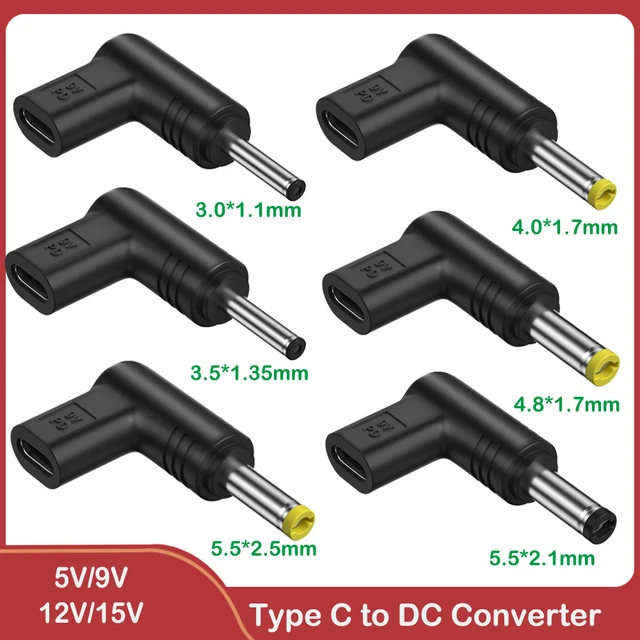USB C PD zu DC Power Stecker Universal 5V 9V 12V 15V Rollenmaschinenlinie  Typc zu DC