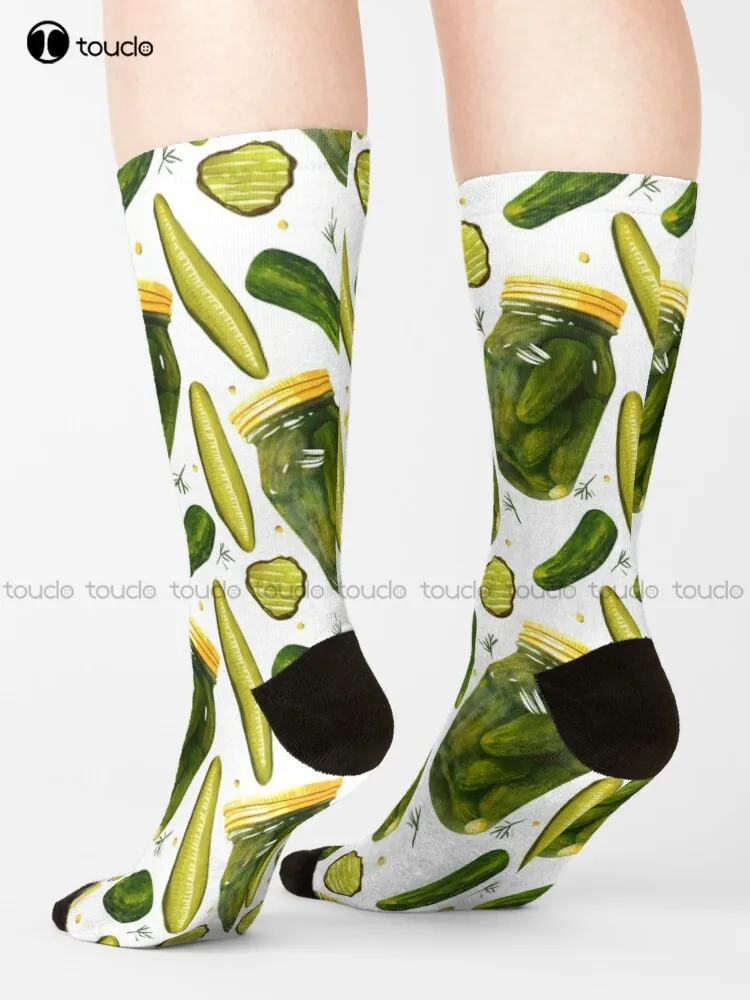 

Pickles Pickles Pickles By Christine Leader Socks Girls Crew Socks Unisex Adult Teen Youth Socks 360° Digital Print Streetwear