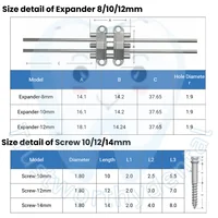 Dispositifs d'expansion squelettique maxillaire MSE pour orthodontie dentaire, vis d'implant 8/10/12mm, clé à cliquet/mini tournevis manuel, kit de démarrage 6