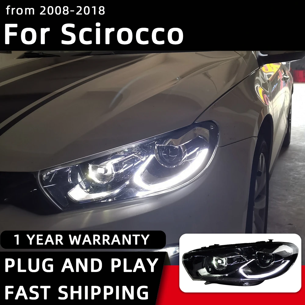 

Передняя фара для VW Scirocco R светодиодный фары 2008-2018, передняя фара, Стайлинг автомобиля, аксессуары для автомобиля