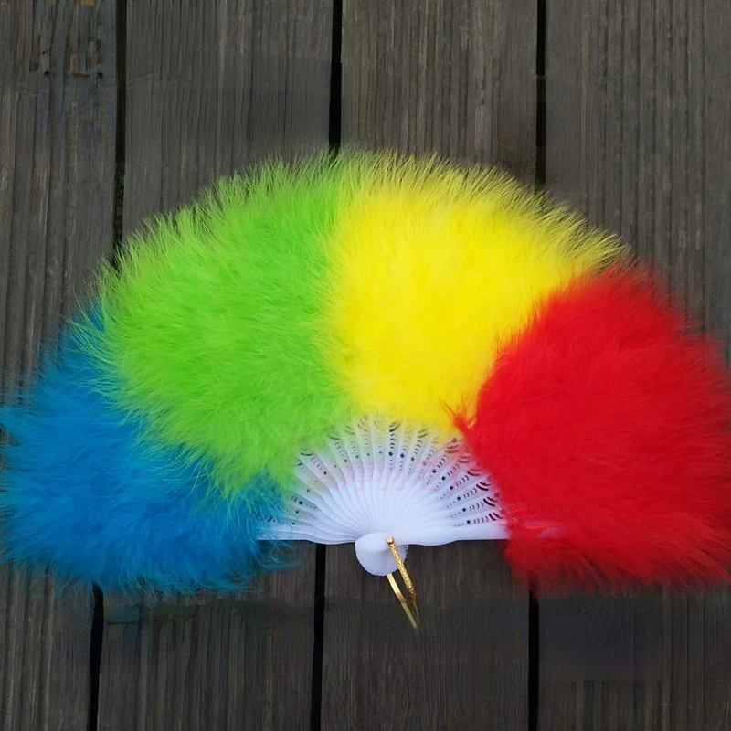 

Women Girls Vintage Style Folding Fan Marabou Feather Fan Flapper Accessories Wedding Decoration Festival
