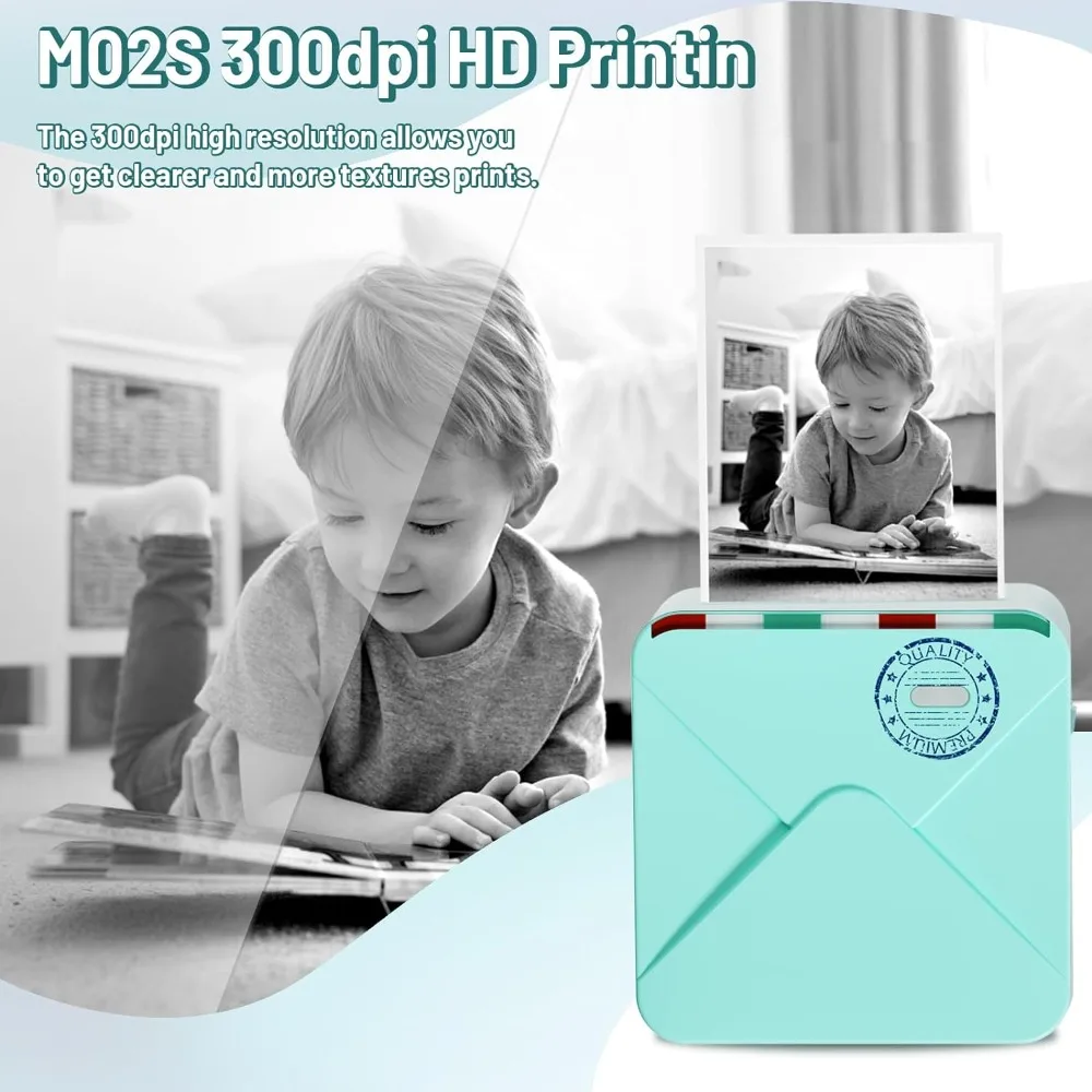 Description Picture 4 of itemPortable Printer Phomemo M02S Thermal Mini Printer 300dpi Inkless Pocket Printer Compatible 15/25/53mm Sizes Self-Adhesive Paper