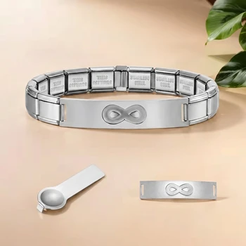 Italian Charm Bracelets lemniscate Star Heart DIY Basic Chain Stainless Steel Elastic Bangle Women Gift Wholesale Dropshipping 1