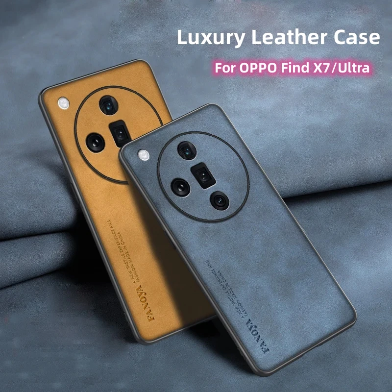 Per Oppo Find X7 Ultra Case Lussuosa Cover Posteriore Opaca In Pelle Per Oppo Find X 7 Paraurti Antiurto Sottile Funda