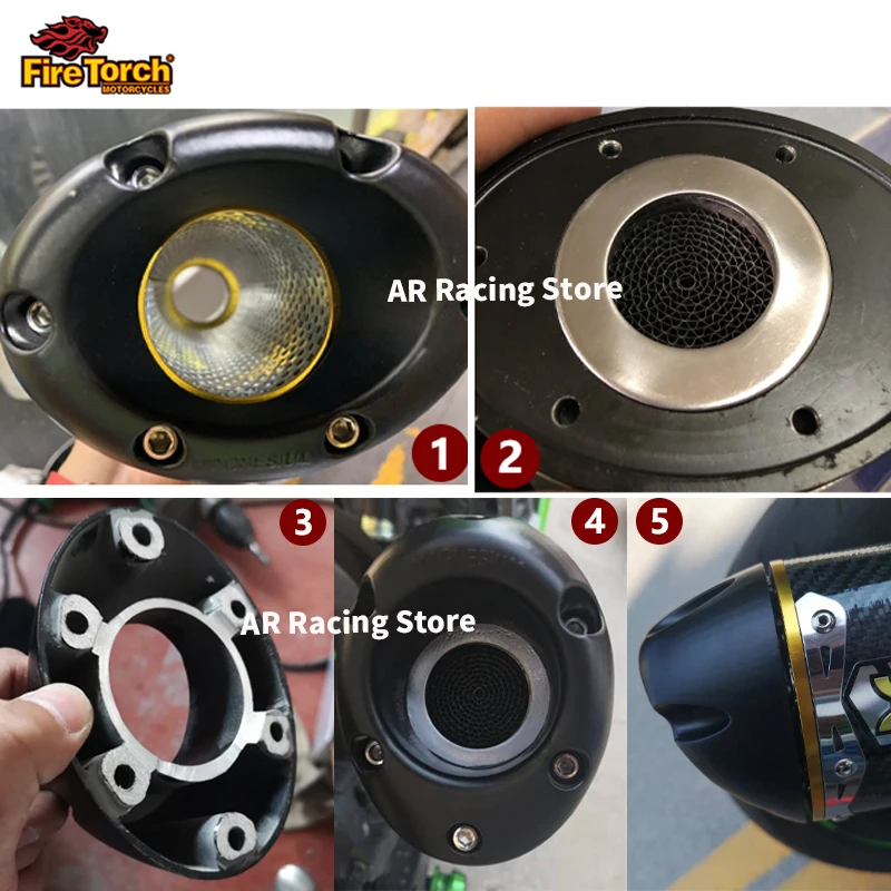 Motordemper Universal Metal 60X200MM Motorcycle Racing Uitlaat Silence Silencer 2 Takt Motorfiets Uitlaatpijp Uitlaat Slip-on uitlaat voor motorfietsen ( Kleur : zwart