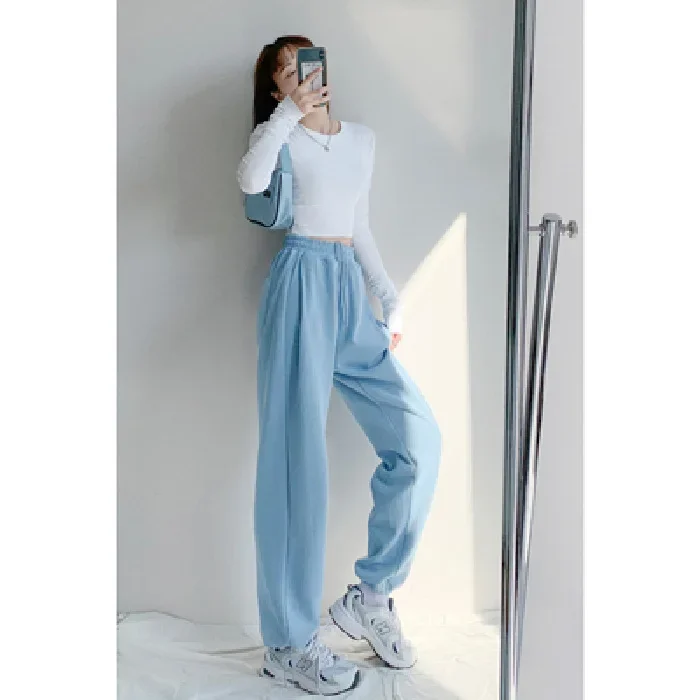 Women Sweatpants Pants 2022 Summer Loose Trousers Streetwear High Street Casual Hip Hop High Waist Solid Baggy Pants Joggers images - 6