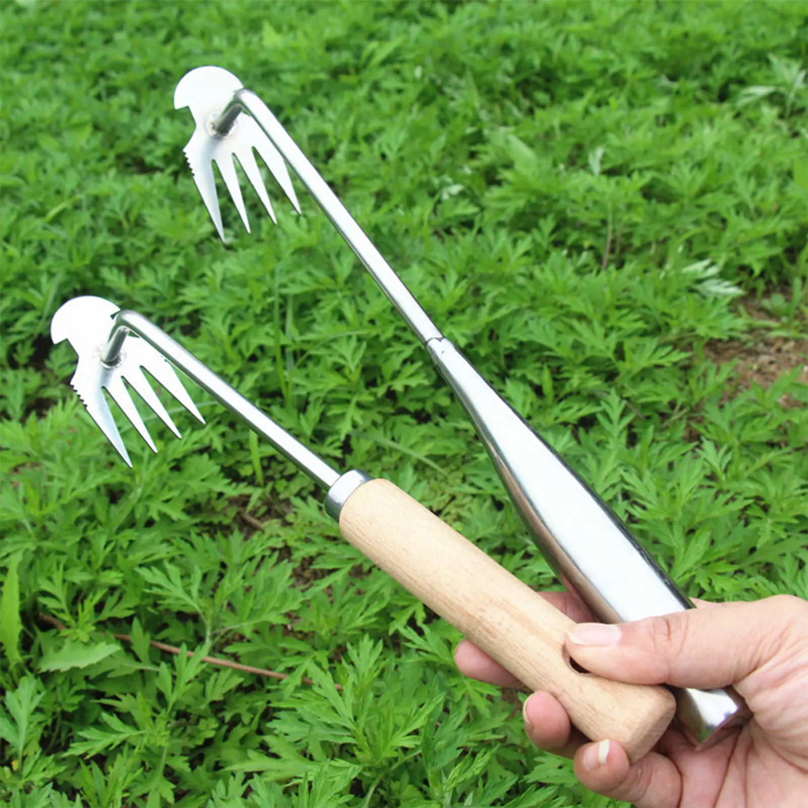 

Garden Hand Weeder Rake Sharp Tines Grass Rooting Weeding Tool for Gardening Accessories