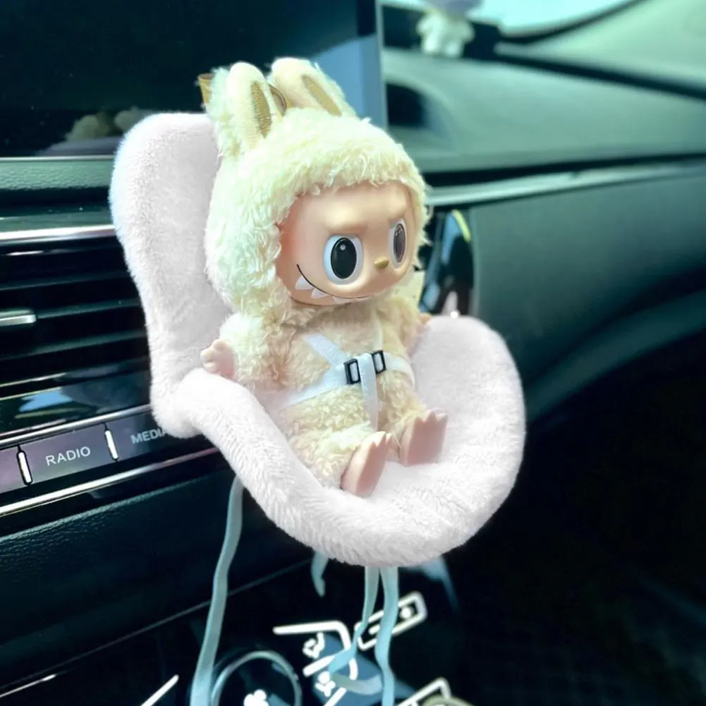Labubu 17cm Cartoon Doll Car Safety Seat – Stylish Chair Model & Outlet Decor for Doll Car Interior Styling 3