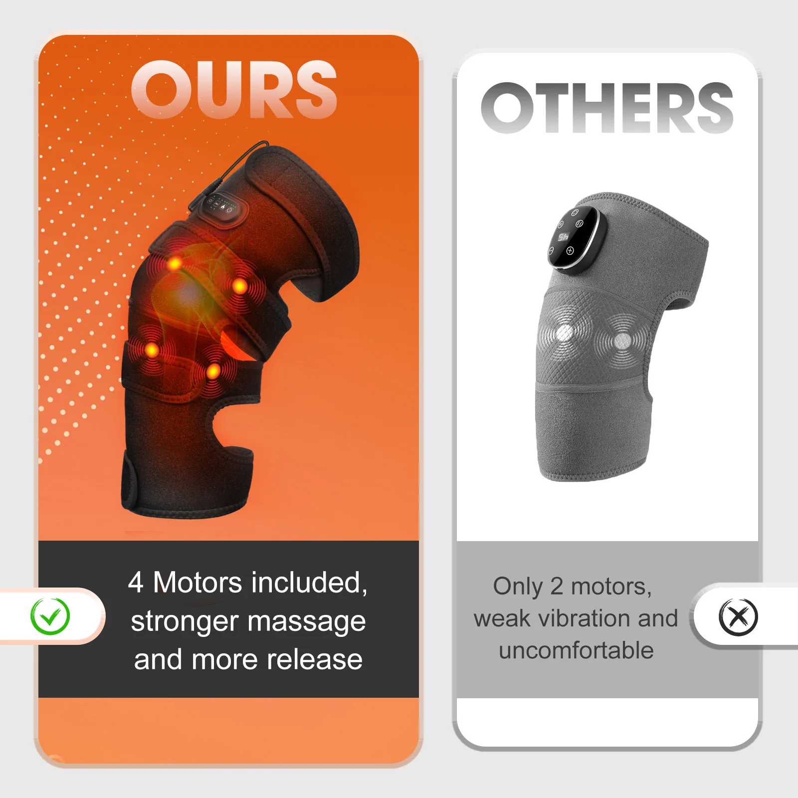 Knee Massager Heating Vibration Large Knee Support Pad Belt Thermal Hot Compress Relax Muscle Massage Instrument Knee Brace Pads