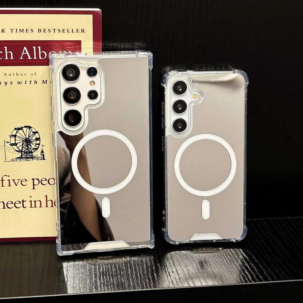 Spiegel-Make-up-Hülle für Samsung Galaxy S25, S23 Ultra, S24 FE, S22, A55, A54, A35, A15, A16, A56, A36, Airbag Bumper Slim_voghion.com