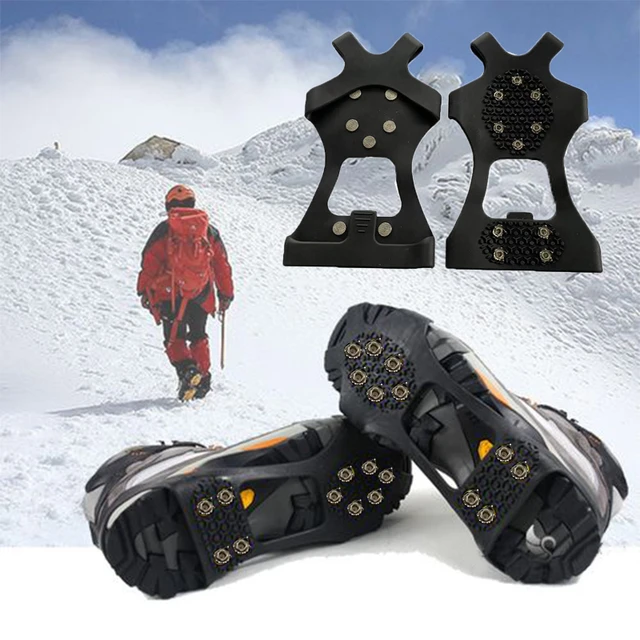 1Pair Kids Anti-Skid Snow Ice Gripper Climbing Shoe Spikes Grips Cleats  Overshoes Crampons Spike Shoes Crampon