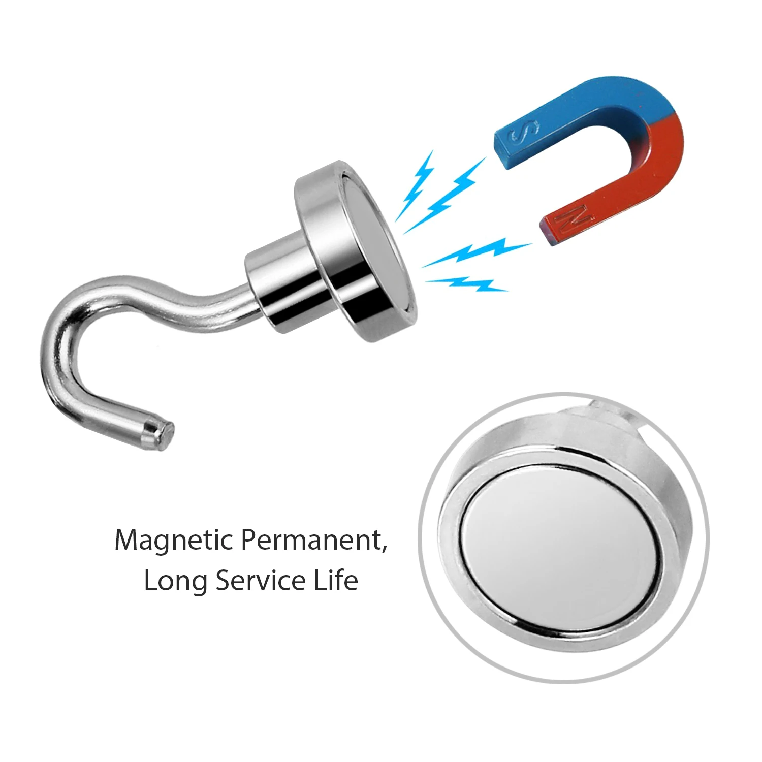 PROSTER Magnetic Hooks Power Magnet Hook Holder Neodymium Rare Earth Strong Magnet Hardware Hooks Set Hanging 5.5kg 10/20 Pcs neodymium magnets magnetic hooks