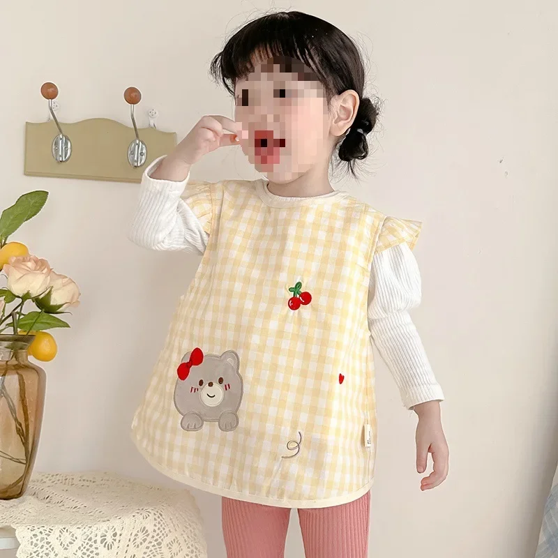 Waterproof Thin Sleeveless Baby Bibs Toddler Feeding Smock Child Eating Apron Lightweight Baby Clothes Infant Feeding Covers