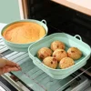 20/23cm Silicone Baking Tray Square Foldable Tray Heat-resistant Air Fryer Tray Food Grade Cake Silicone Mold Thickened Tray Pan 3